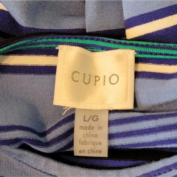 CUPIO Women's Nautical Cold Shoulder Striped Shirt Dress Blue Size Large - Picture 11 of 15